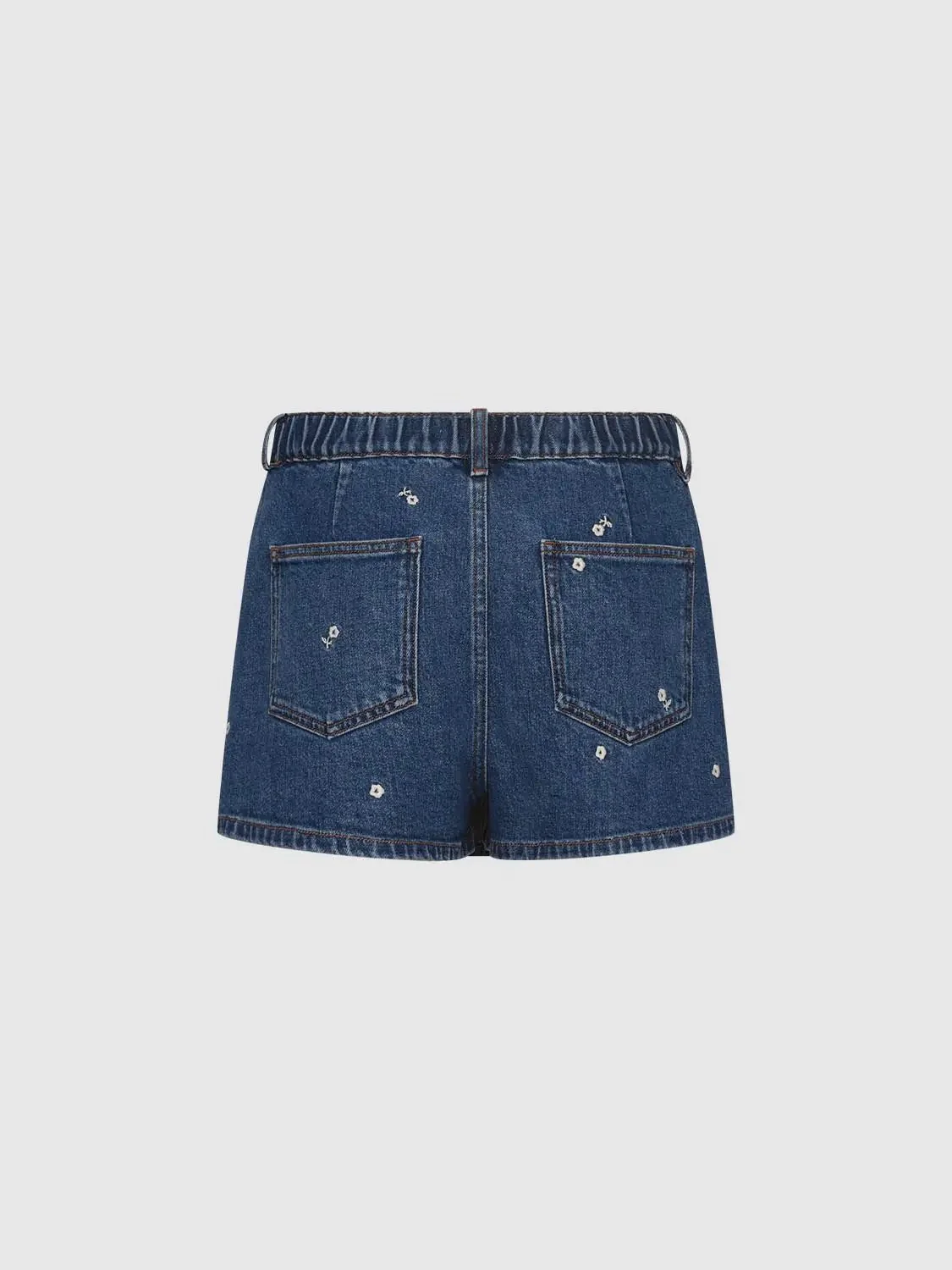 5237-cotton-denim-embroidered-floral-denim-shorts-2.webp Cotton Denim Embroidered Floral Denim Shorts