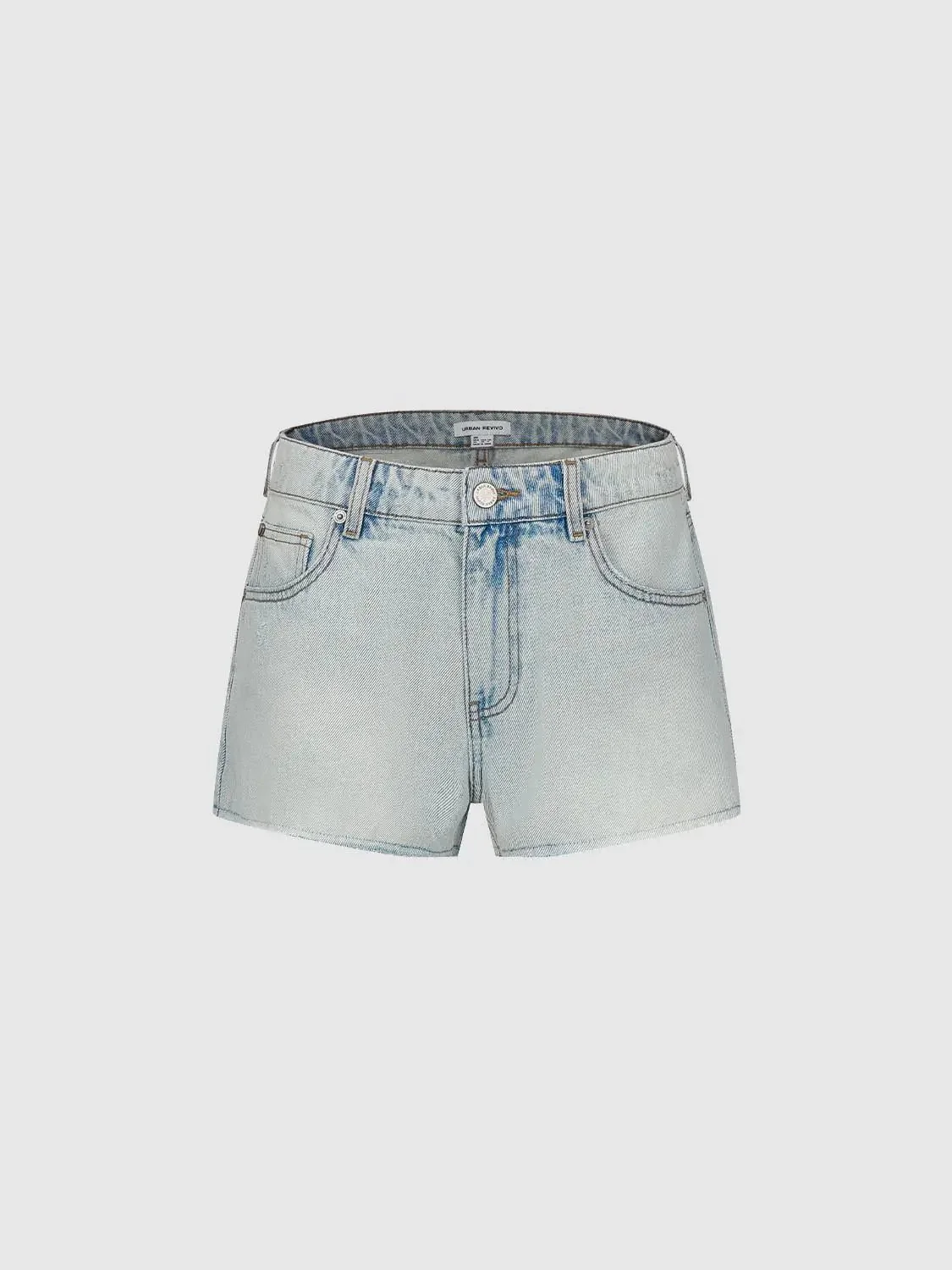 Light Wash Medium Stretch Comfort Fit Denim Shorts