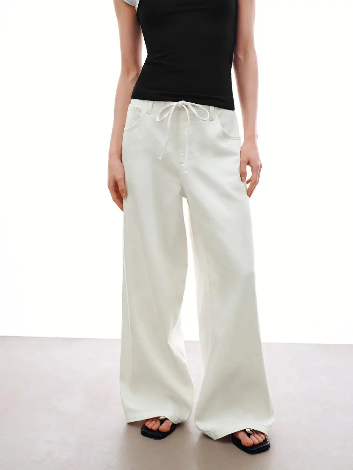 5387-cotton-lyocell-with-drawstring-waist-wide-leg-pants-1.webp Cotton Lyocell With Drawstring Waist Wide Leg Pants