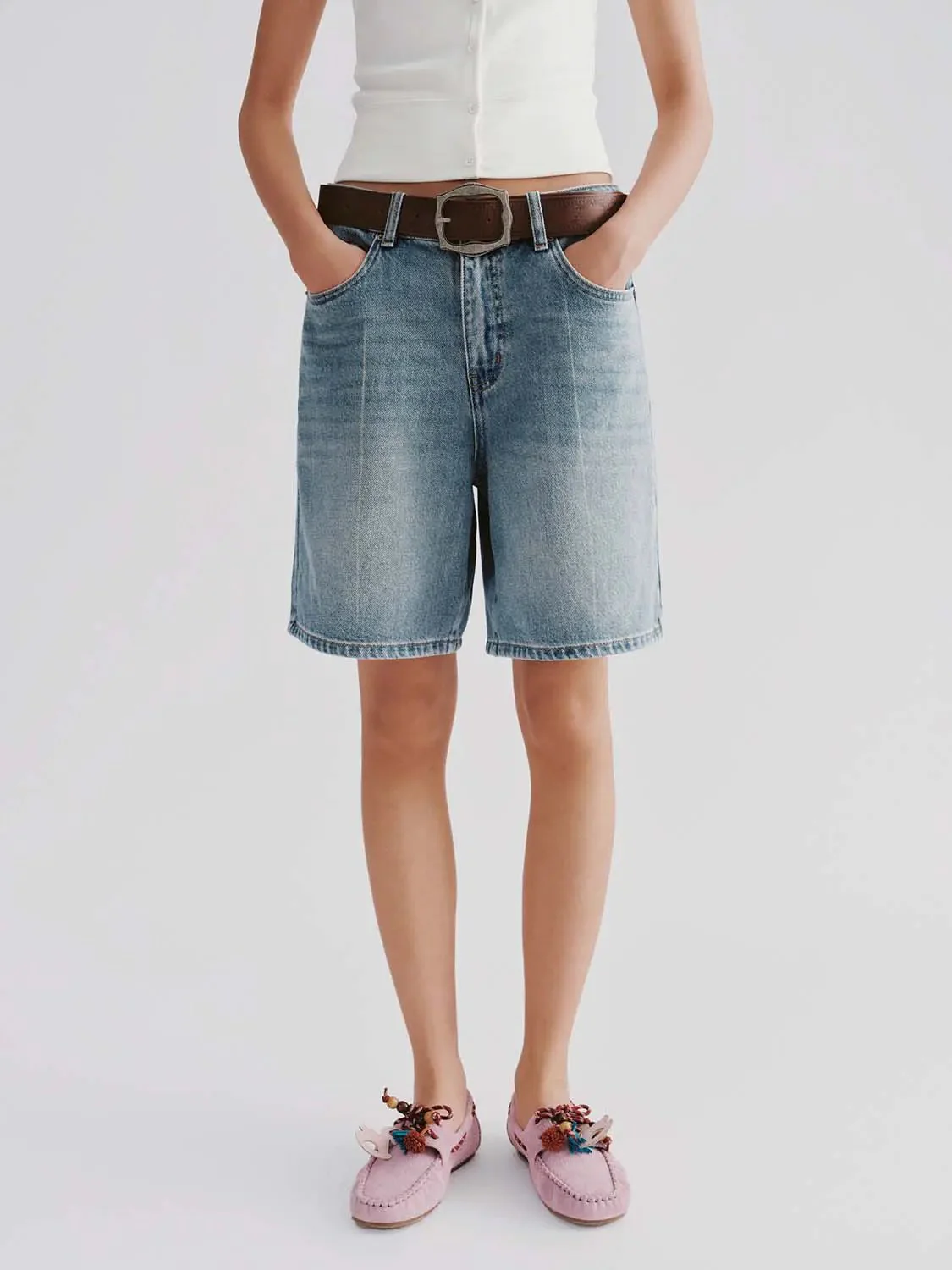 5477-belted-denim-leather-belt-shorts-1.webp Belted Denim Leather Belt Shorts