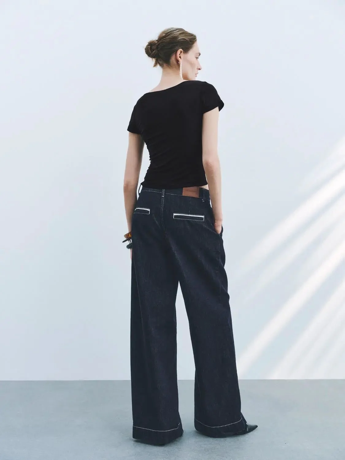 5598-lyocell-wool-blend-ruched-short-sleeve-t-shirts-13.webp Lyocell Wool Blend Ruched Short Sleeve T Shirts