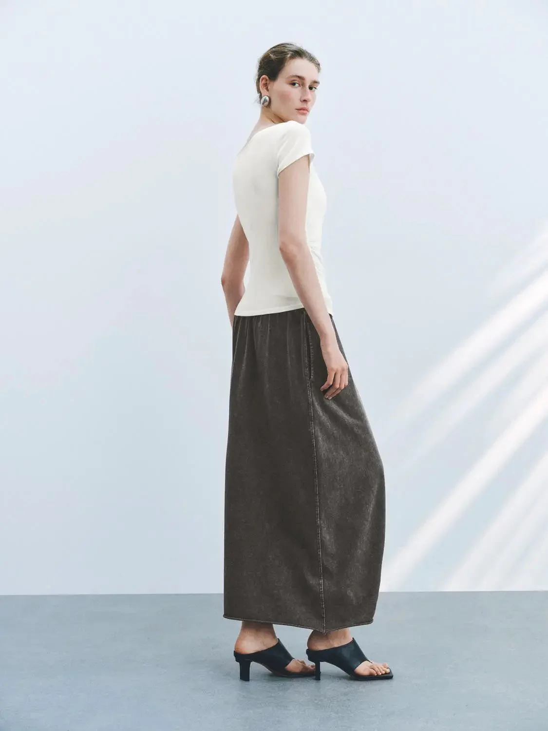 5598-lyocell-wool-blend-ruched-short-sleeve-t-shirts-20.webp Lyocell Wool Blend Ruched Short Sleeve T Shirts