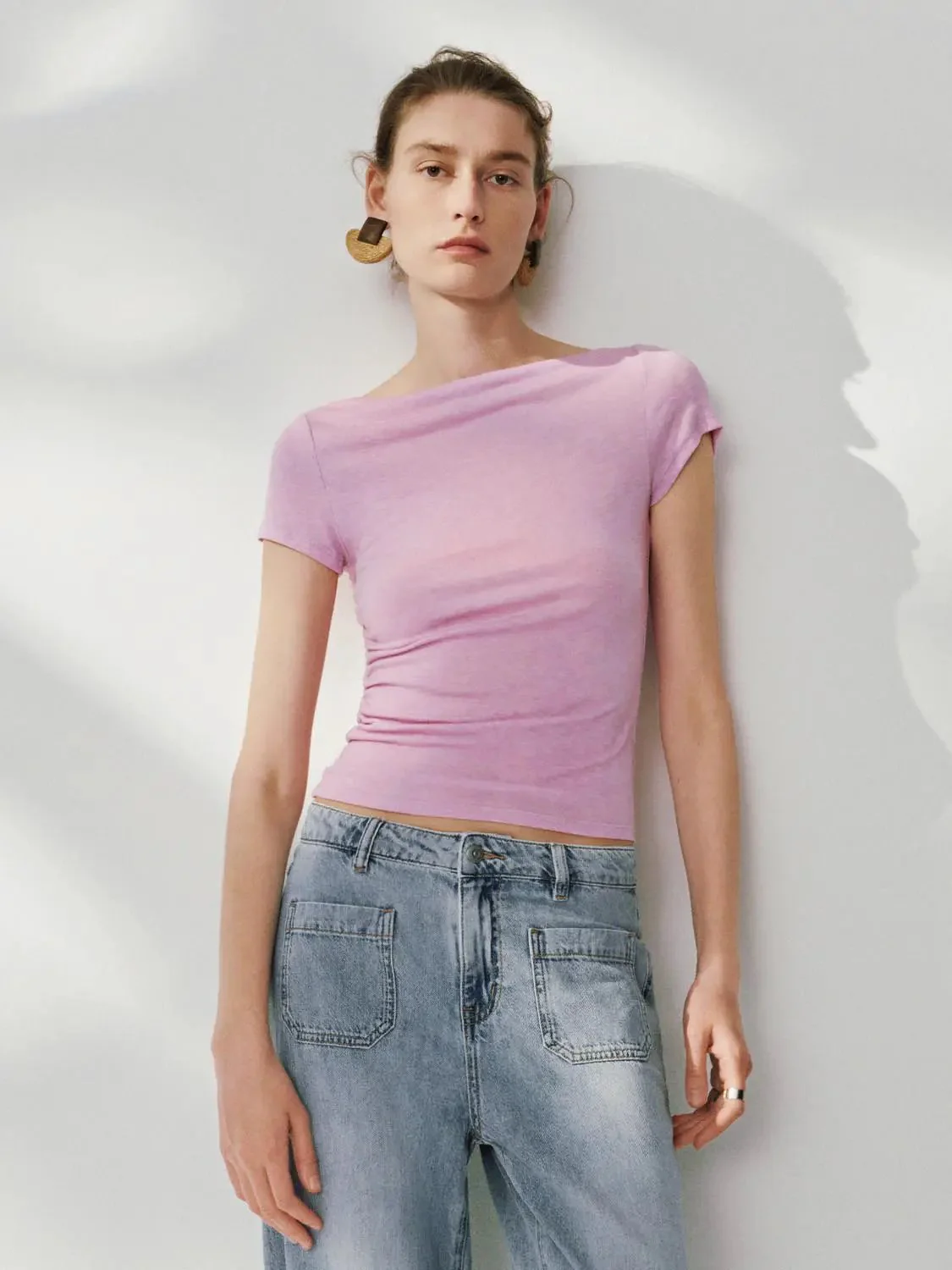 5598-lyocell-wool-blend-ruched-short-sleeve-t-shirts-32.webp Lyocell Wool Blend Ruched Short Sleeve T Shirts