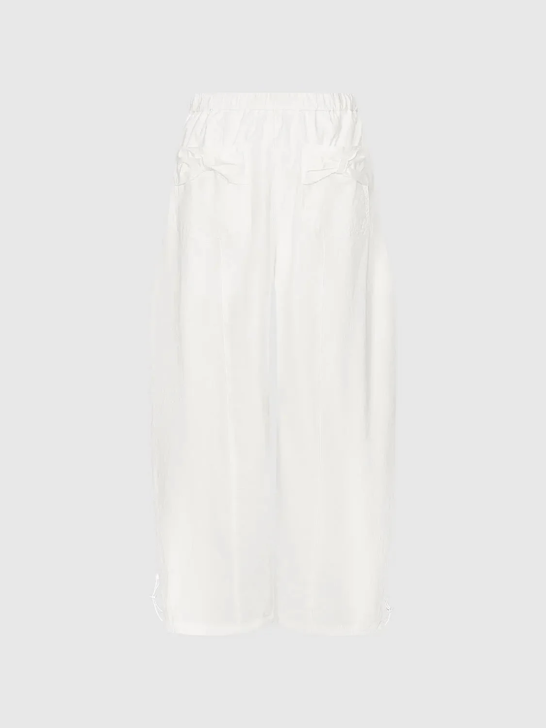 Thin Stretch Cotton Blend Pull On Wide Leg Pants