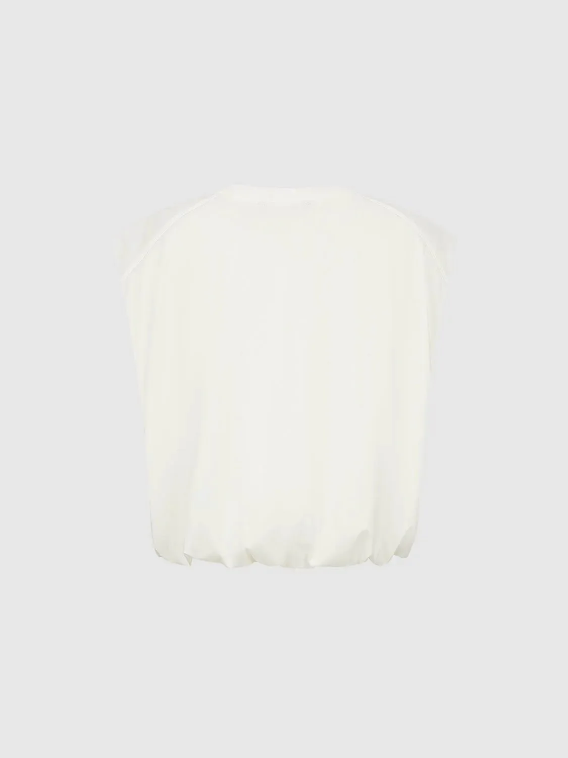 Elastic Hem Crew Neck T-Shirts