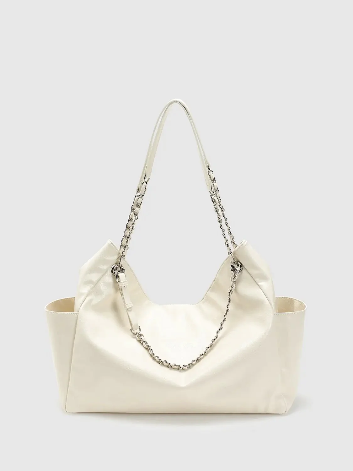 5707-faux-leather-tote-with-chain-strap-stylish-hobo-shoulder-bags-1.webp Faux Leather Tote With Chain Strap Stylish Hobo Shoulder Bags
