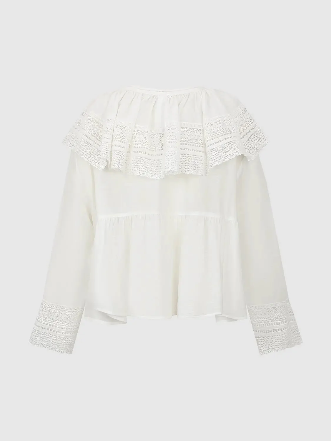 5725-elegant-lyocell-ramie-cotton-lace-yoke-blouses-2.webp Elegant Lyocell Ramie Cotton Lace Yoke Blouses