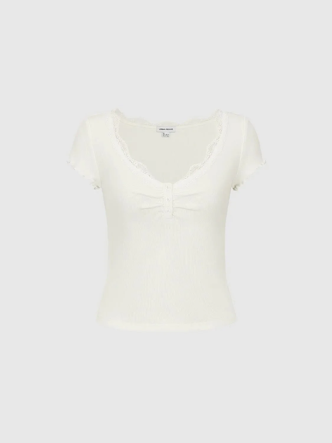 5767-cotton-polyester-knit-with-lace-trim-neckline-t-shirts-4.webp Cotton Polyester Knit With Lace Trim Neckline T-Shirts