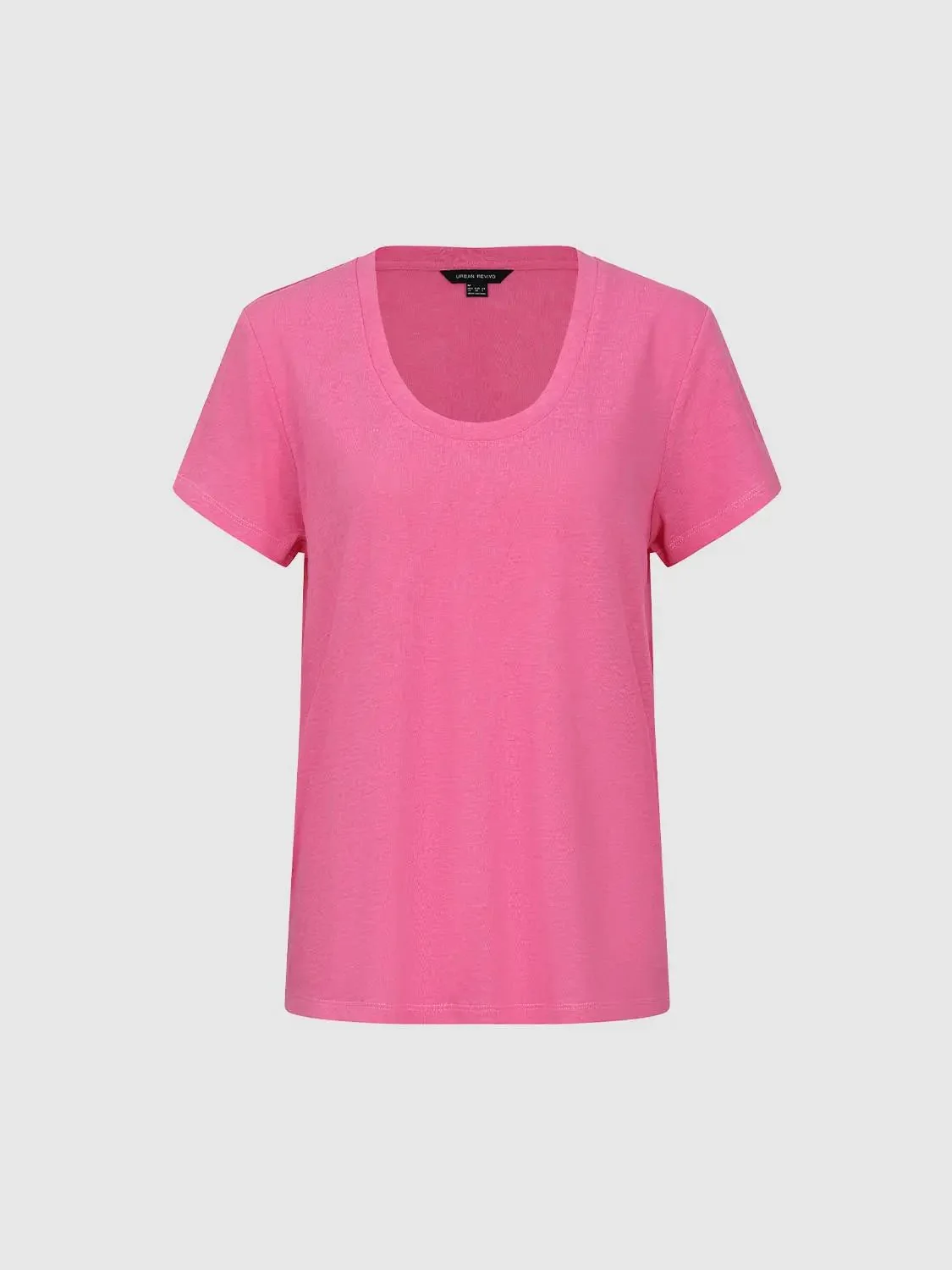 5837-pink-cotton-poly-blend-round-neck-t-shirts-1.webp Pink Cotton-Poly Blend Round Neck T-Shirts