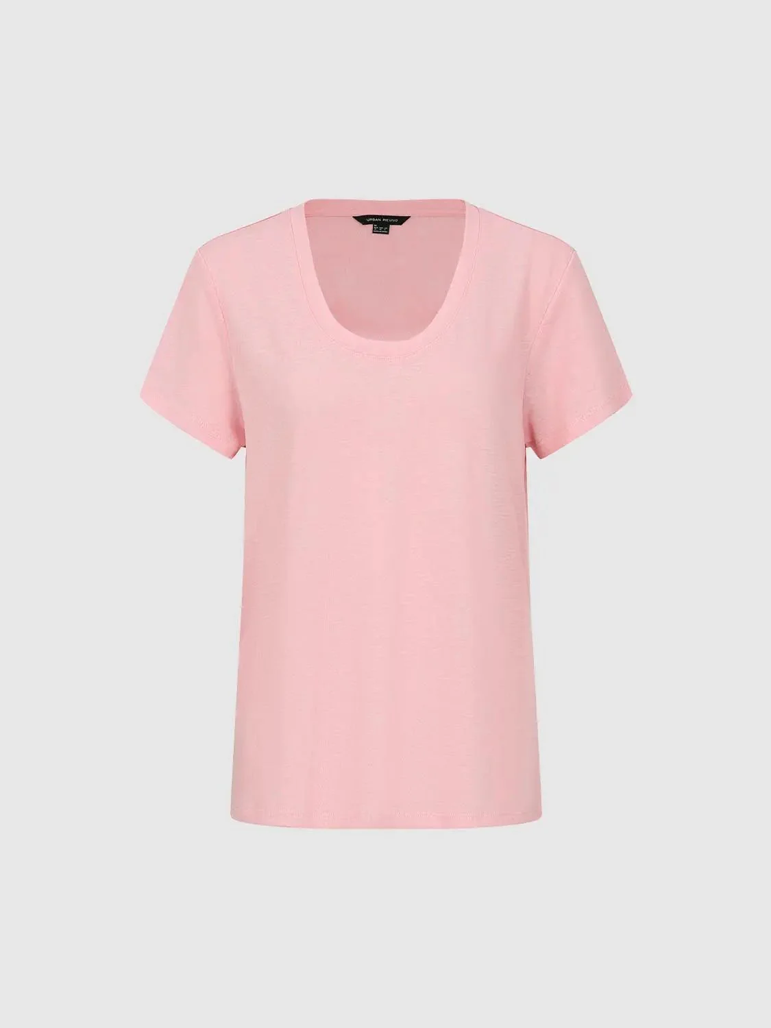 5837-pink-cotton-poly-blend-round-neck-t-shirts-16.webp Pink Cotton-Poly Blend Round Neck T-Shirts