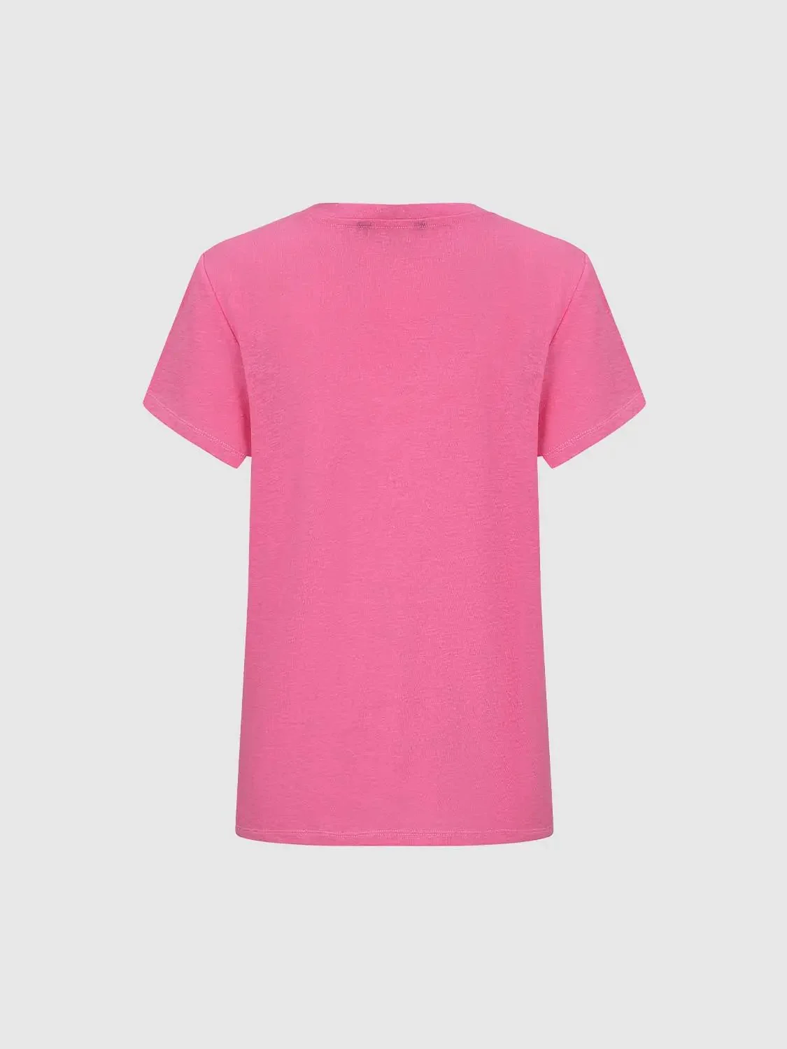 5837-pink-cotton-poly-blend-round-neck-t-shirts-2.webp Pink Cotton-Poly Blend Round Neck T-Shirts