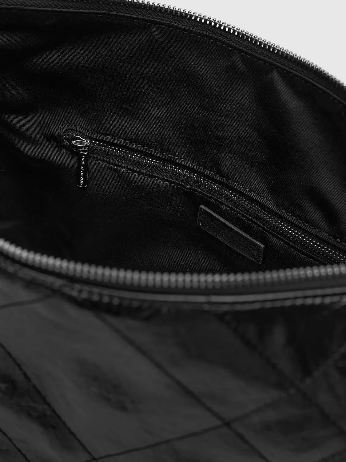 Quilted Black Chain Strap Textured Shoulder Bag