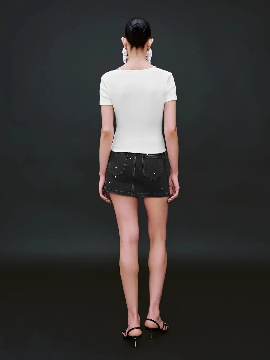 Soft Pure Cotton Lace Trim Knit Top T-Shirts