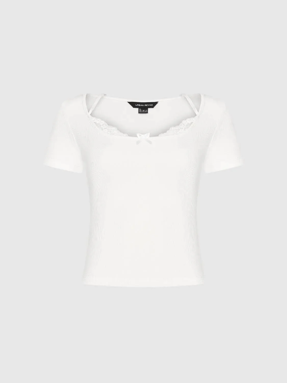 Soft Pure Cotton Lace Trim Knit Top T-Shirts