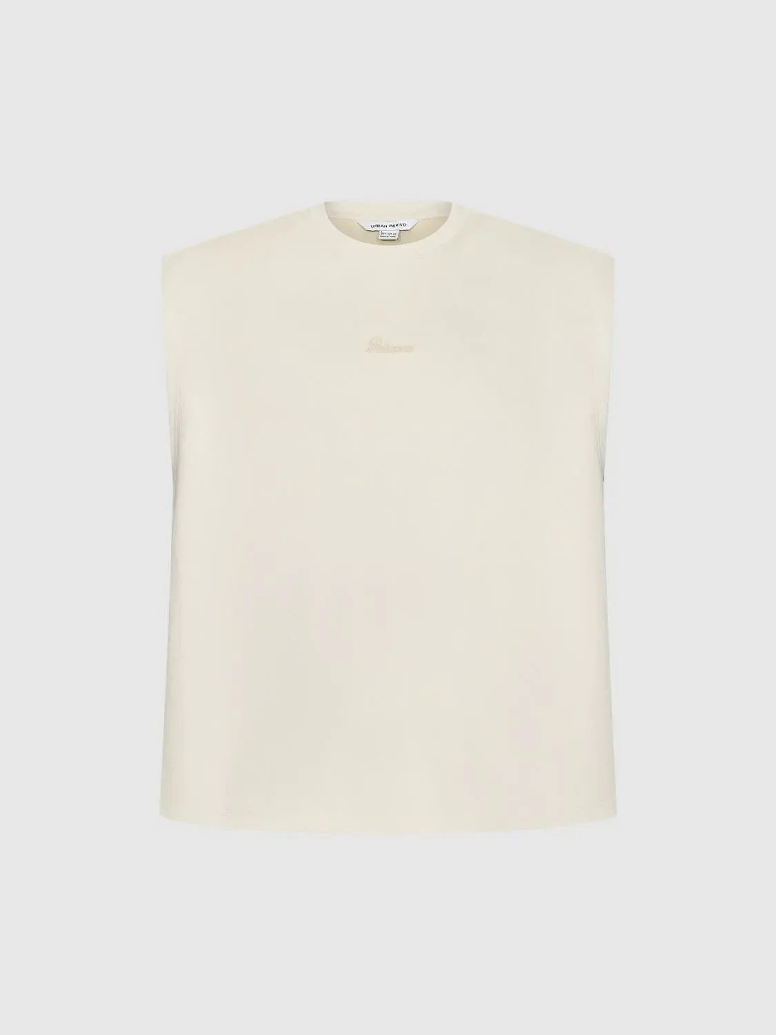Embroidered Crew Neck Tank Tops With Medium Weight Slight Stretch