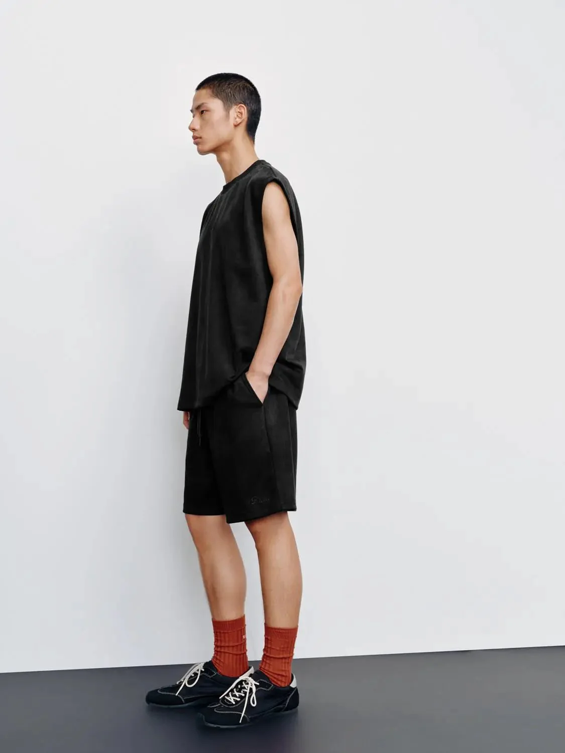 Embroidered Crew Neck Tank Tops With Medium Weight Slight Stretch