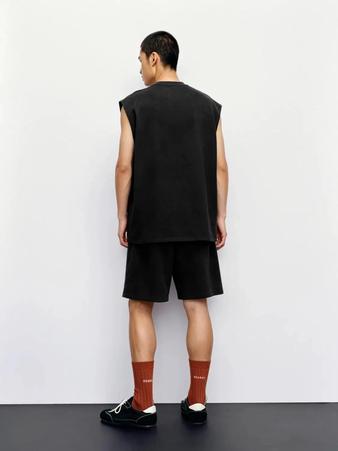 Embroidered Crew Neck Tank Tops With Medium Weight Slight Stretch