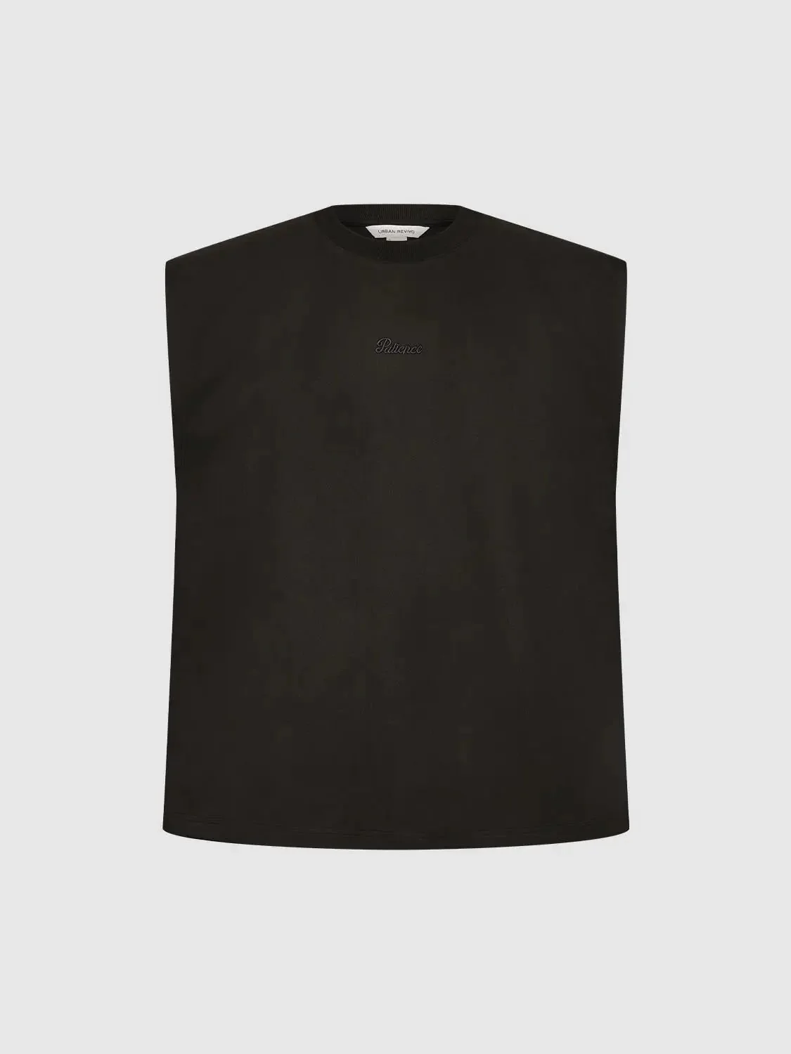 Embroidered Crew Neck Tank Tops With Medium Weight Slight Stretch