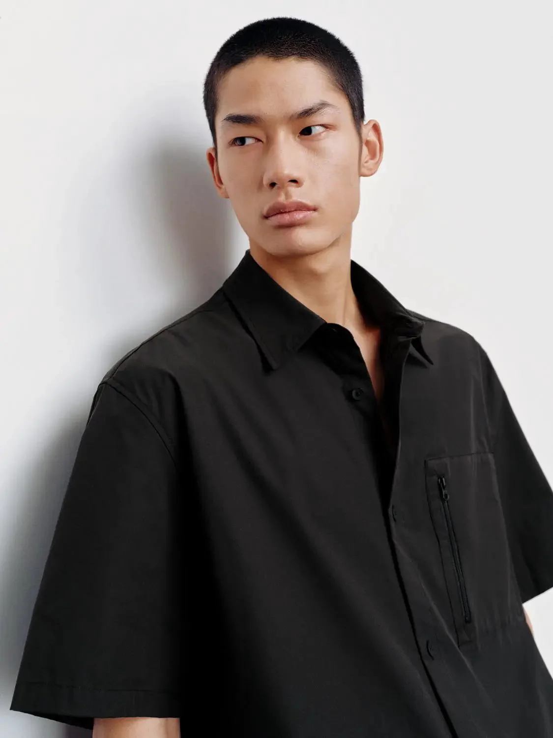 6172-cotton-blend-short-sleeve-chest-zip-pocket-shirts-3.webp Cotton Blend Short Sleeve Chest Zip Pocket Shirts