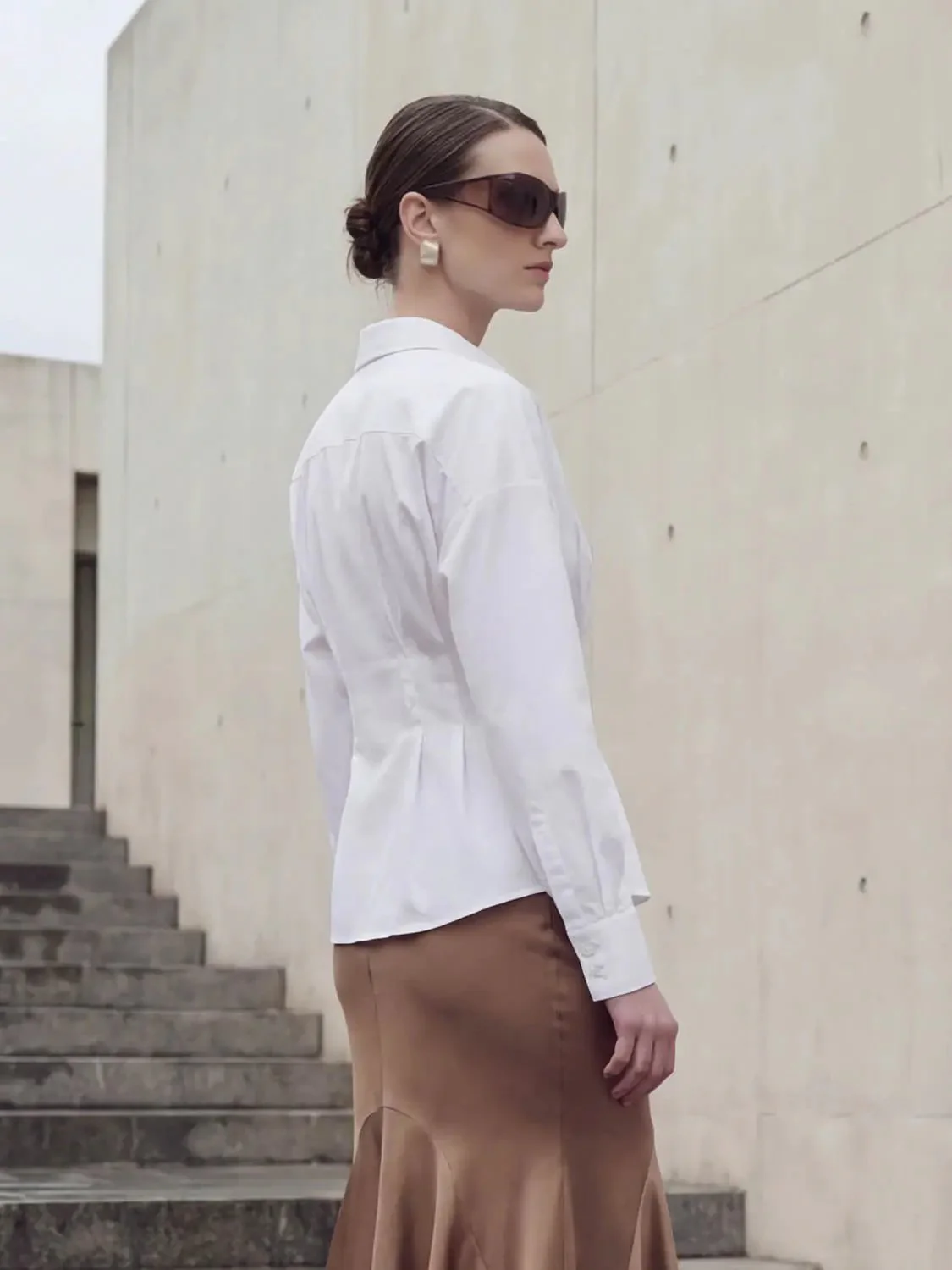 619-pleated-nipped-waist-cotton-shirt-4.webp Pleated Nipped Waist Cotton Shirt