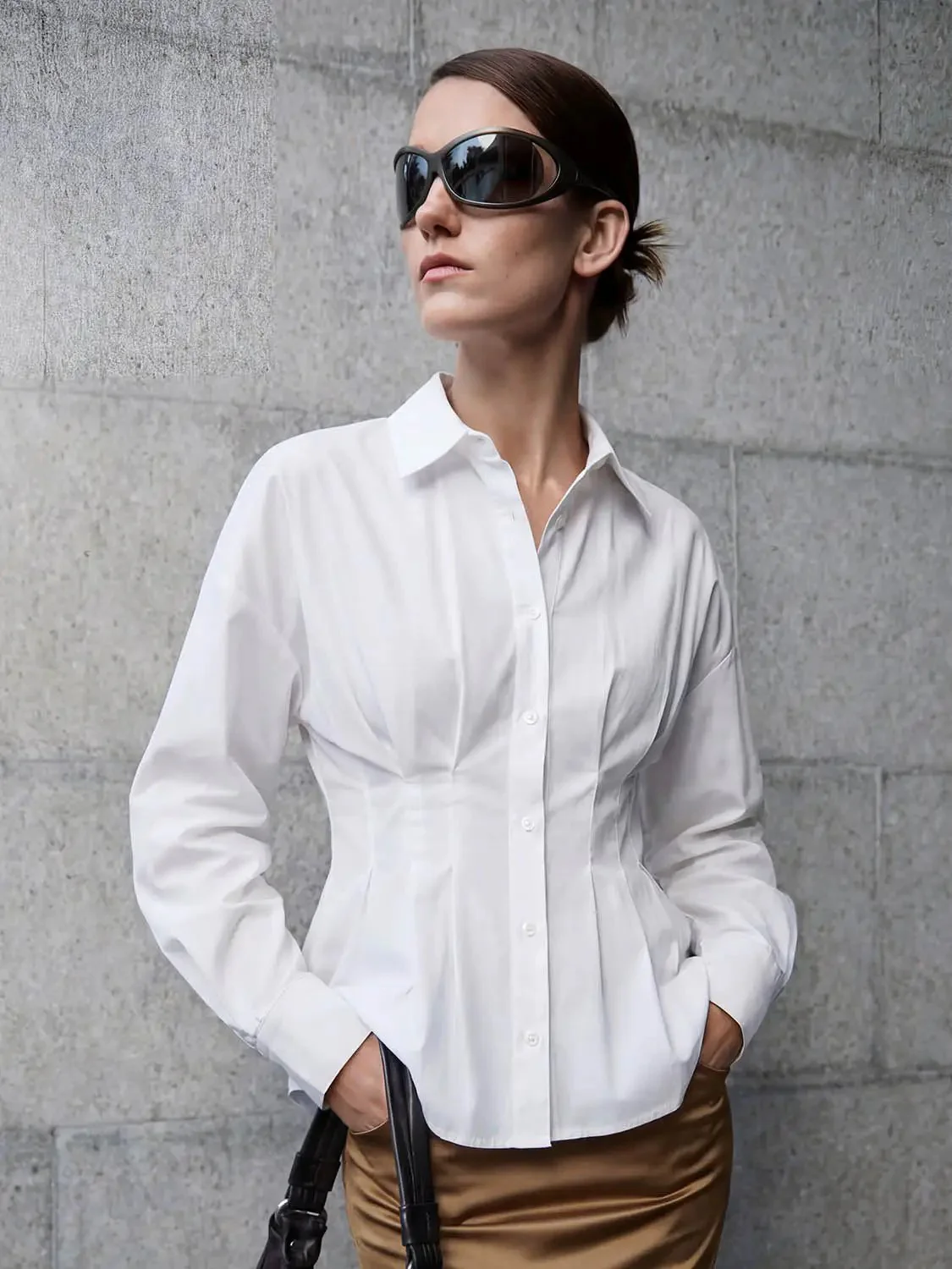 619-pleated-nipped-waist-cotton-shirt-8.webp Pleated Nipped Waist Cotton Shirt