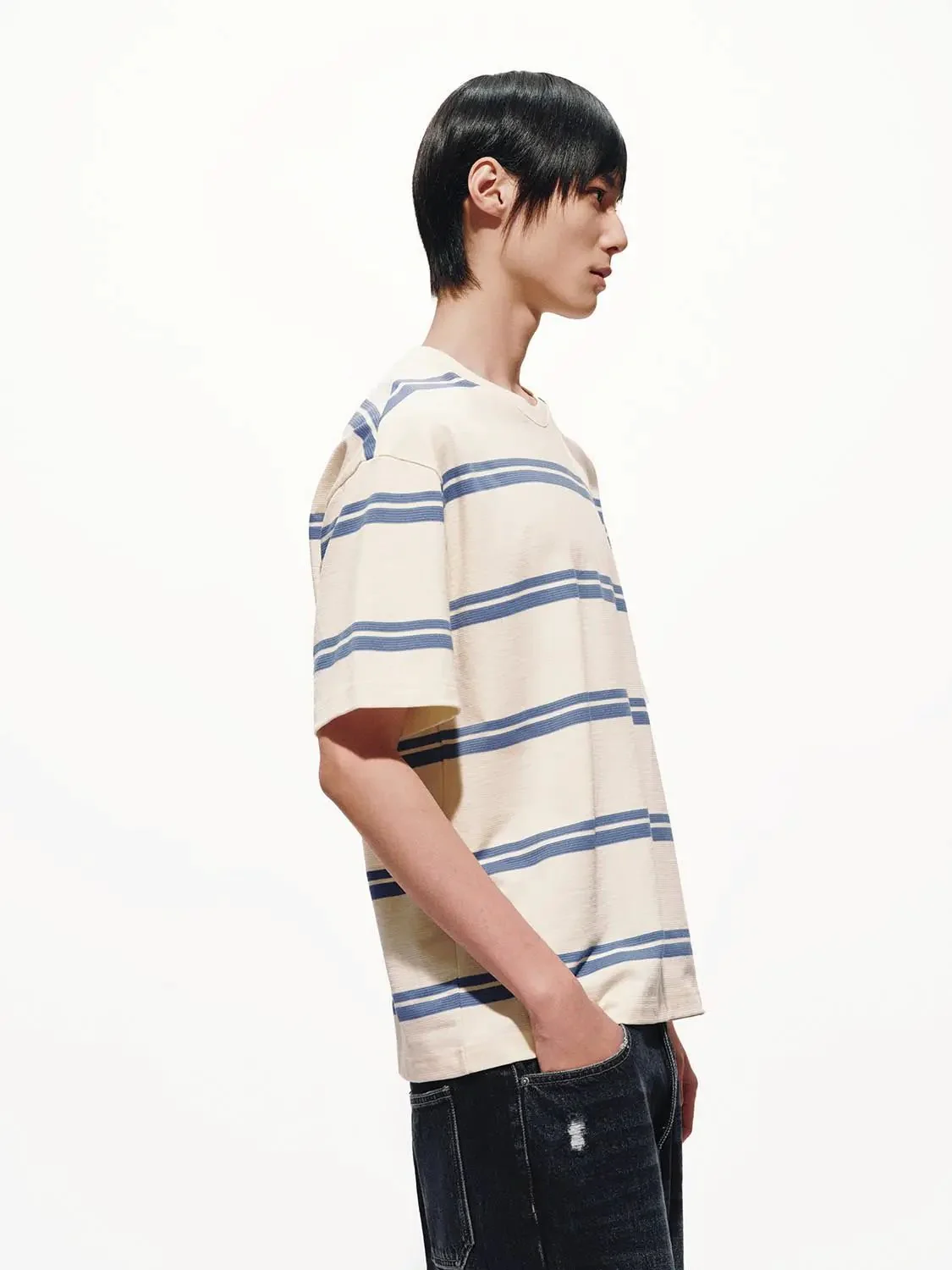 6279-cotton-blend-striped-crew-neck-t-shirt-10.webp Cotton Blend Striped Crew Neck T Shirt
