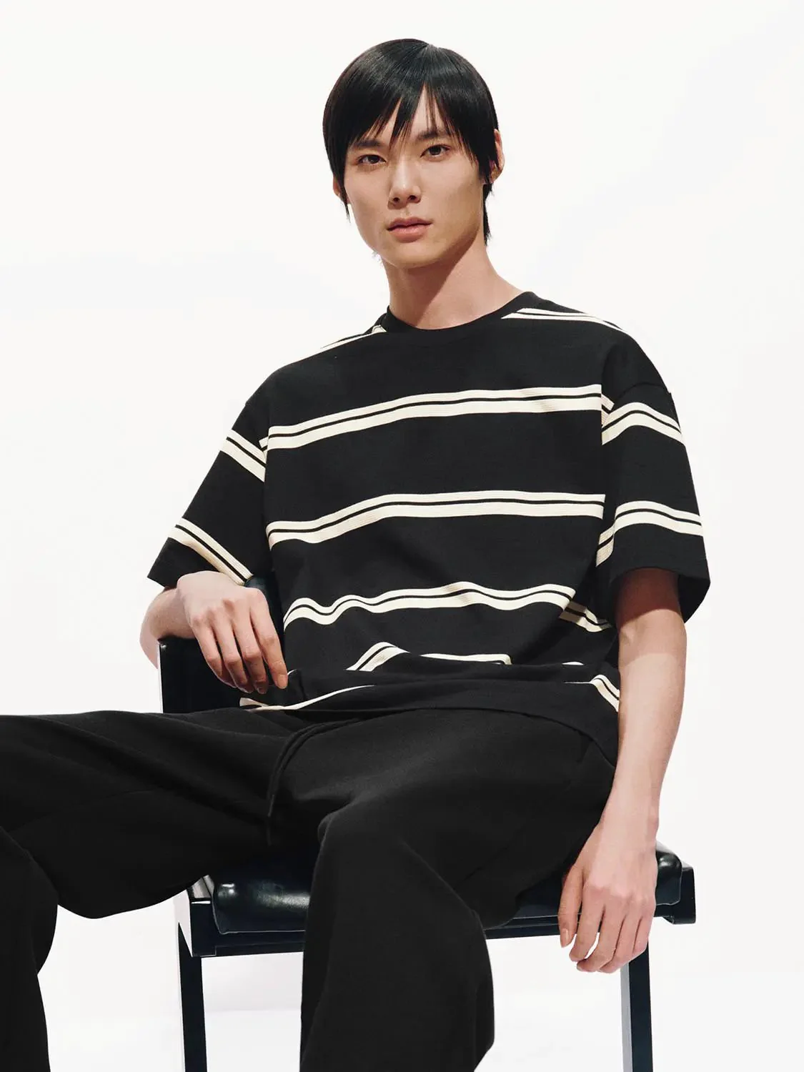 6279-cotton-blend-striped-crew-neck-t-shirt-17.webp Cotton Blend Striped Crew Neck T Shirt