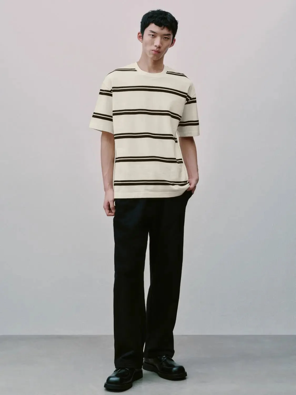 6279-cotton-blend-striped-crew-neck-t-shirt-5.webp Cotton Blend Striped Crew Neck T Shirt