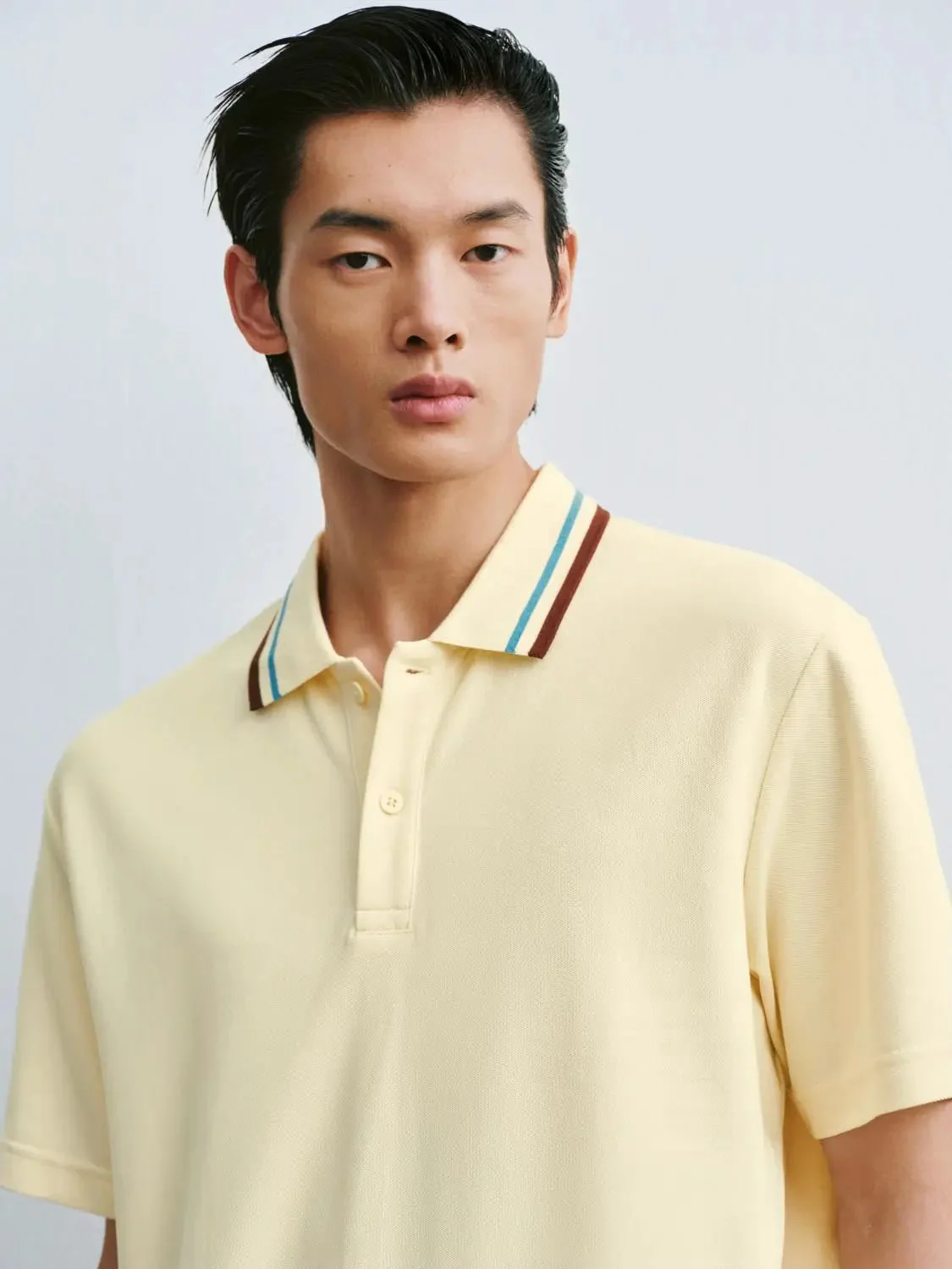 6306-cotton-polyester-blend-with-striped-collar-design-polo-3.webp Cotton Polyester Blend With Striped Collar Design Polo
