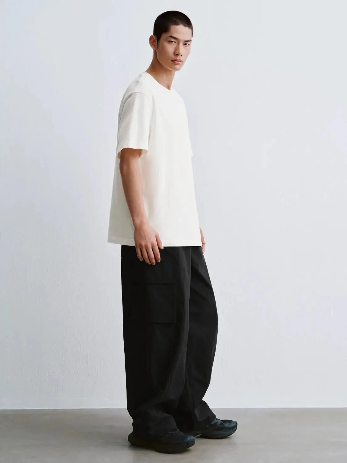 Cotton Jersey Minimal Embossed Logo Crew Neck T-Shirts