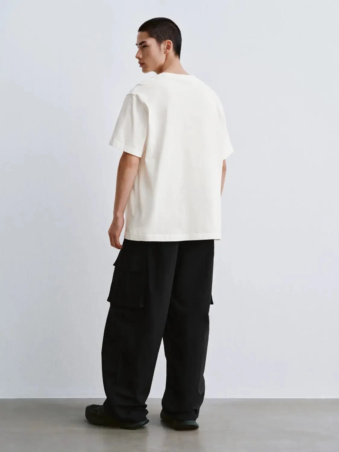 Cotton Jersey Minimal Embossed Logo Crew Neck T-Shirts
