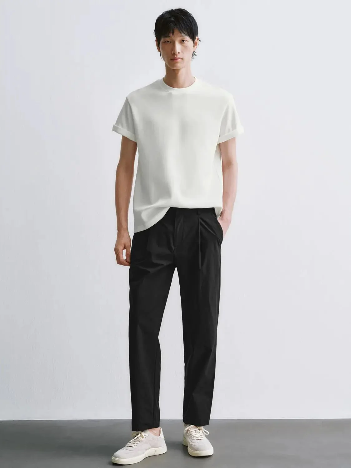 Cotton Blend Crew Neck Short Sleeve T Shirt