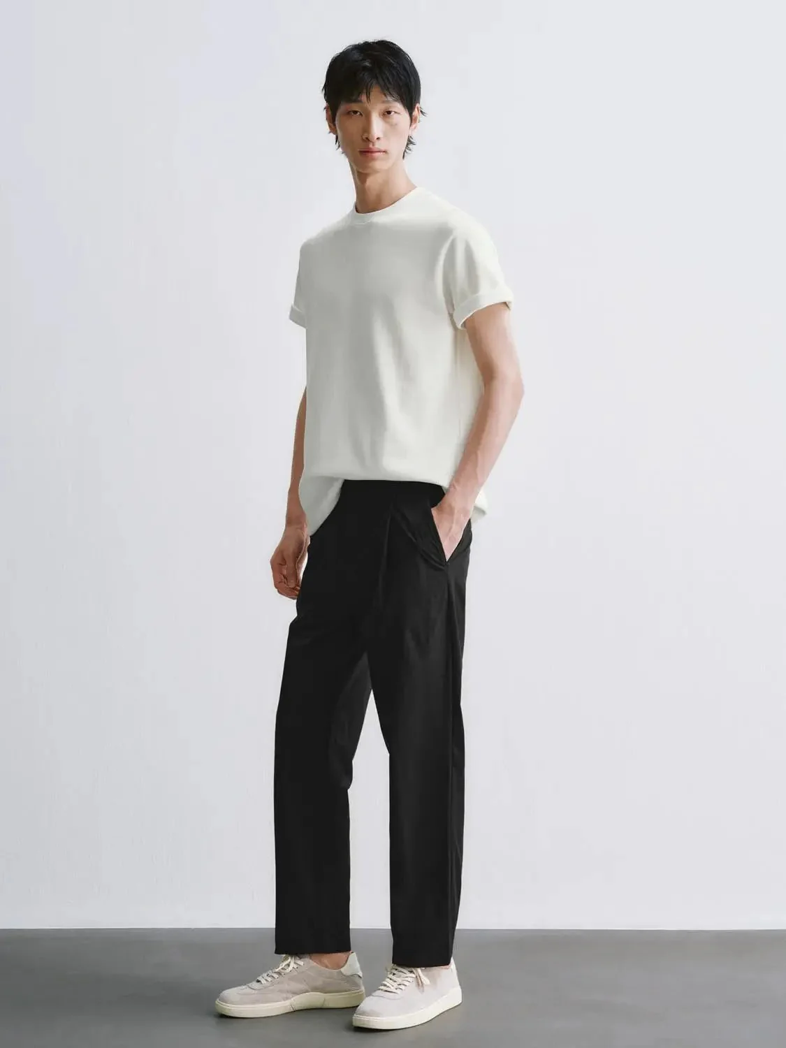 Cotton Blend Crew Neck Short Sleeve T Shirt