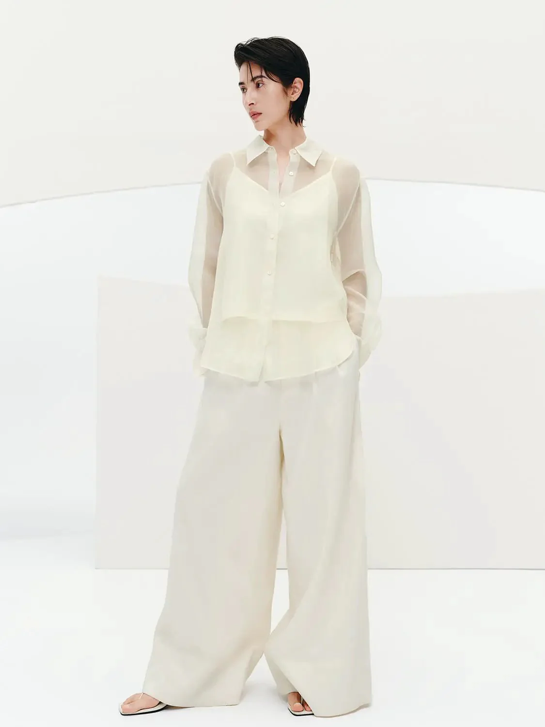642-ivory-silk-sheer-draped-loose-fit-shirts-4.webp Ivory Silk Sheer Draped Loose Fit Shirts