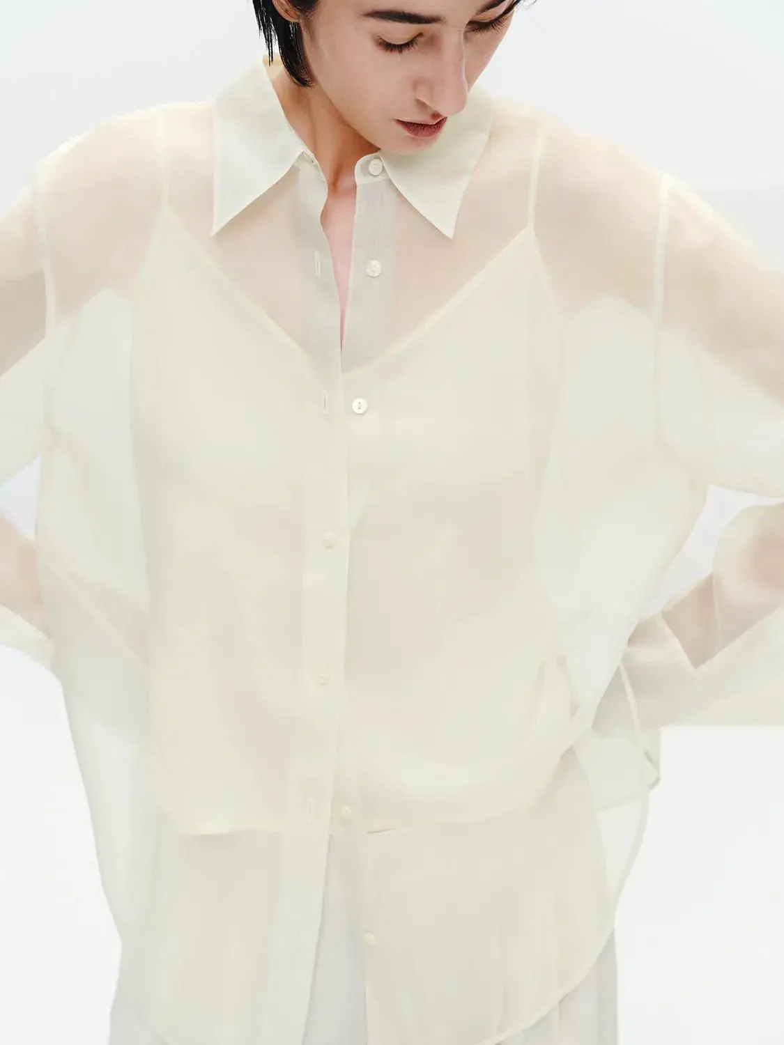 642-ivory-silk-sheer-draped-loose-fit-shirts-5.webp Ivory Silk Sheer Draped Loose Fit Shirts