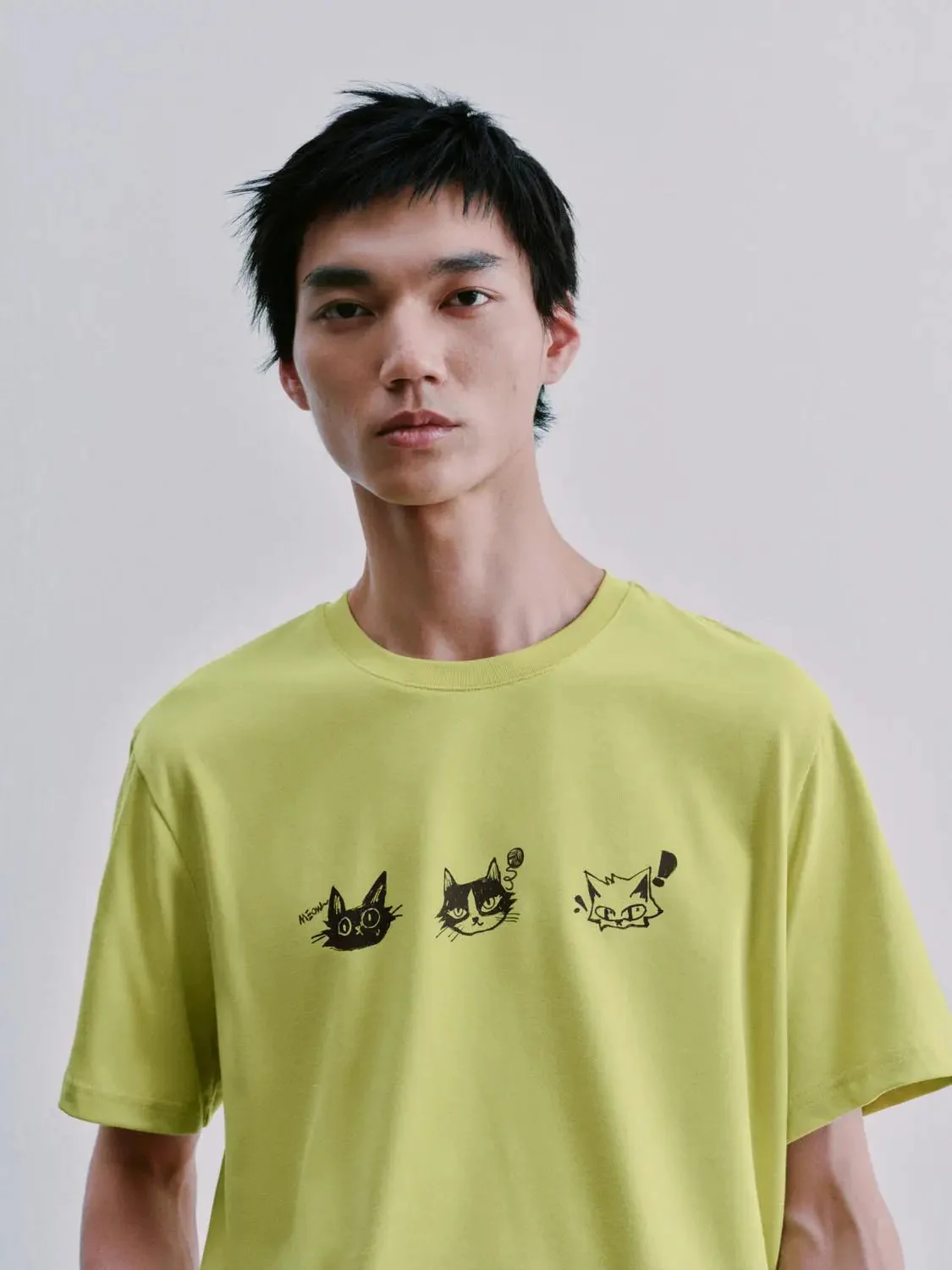 6467-cotton-cat-face-print-summer-t-shirt-3.webp Cotton Cat Face Print Summer T Shirt