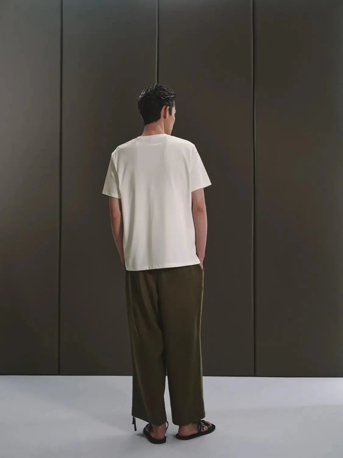 Linen Lyocell Drawstring Comfort Wear Relaxed Fit Wide Leg Pants