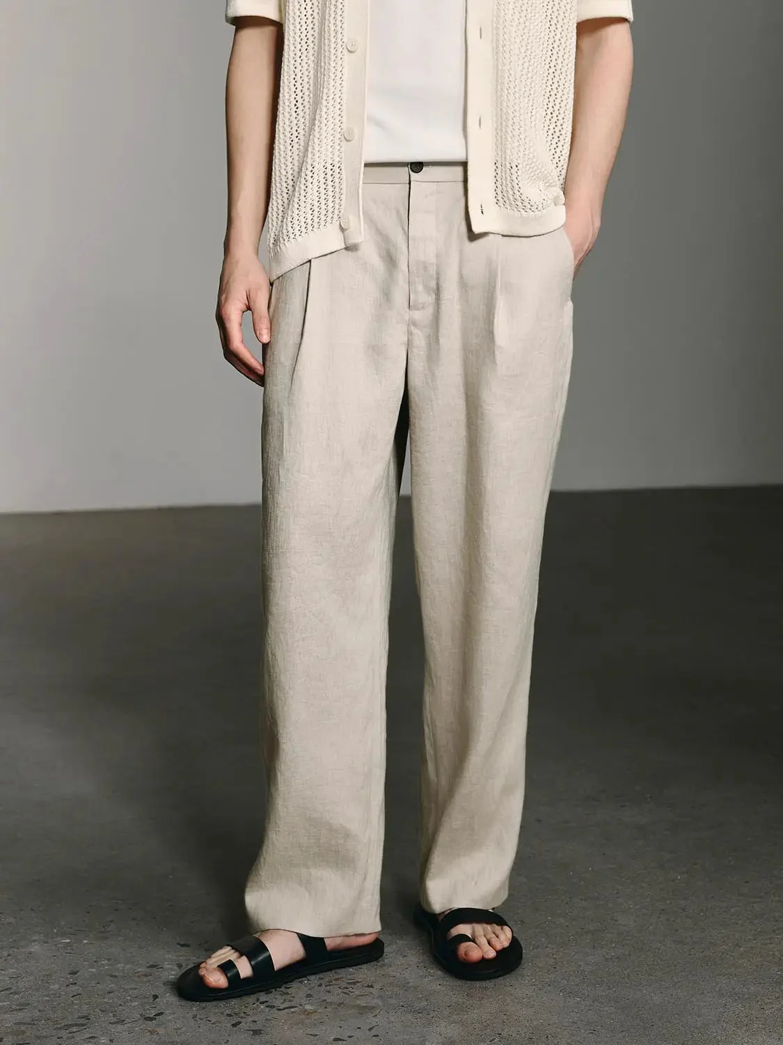 6508-linen-breathable-natural-linen-relaxed-fit-non-stretch-wide-leg-pants-1.webp Linen Breathable Natural Linen Relaxed Fit Non Stretch Wide Leg Pants