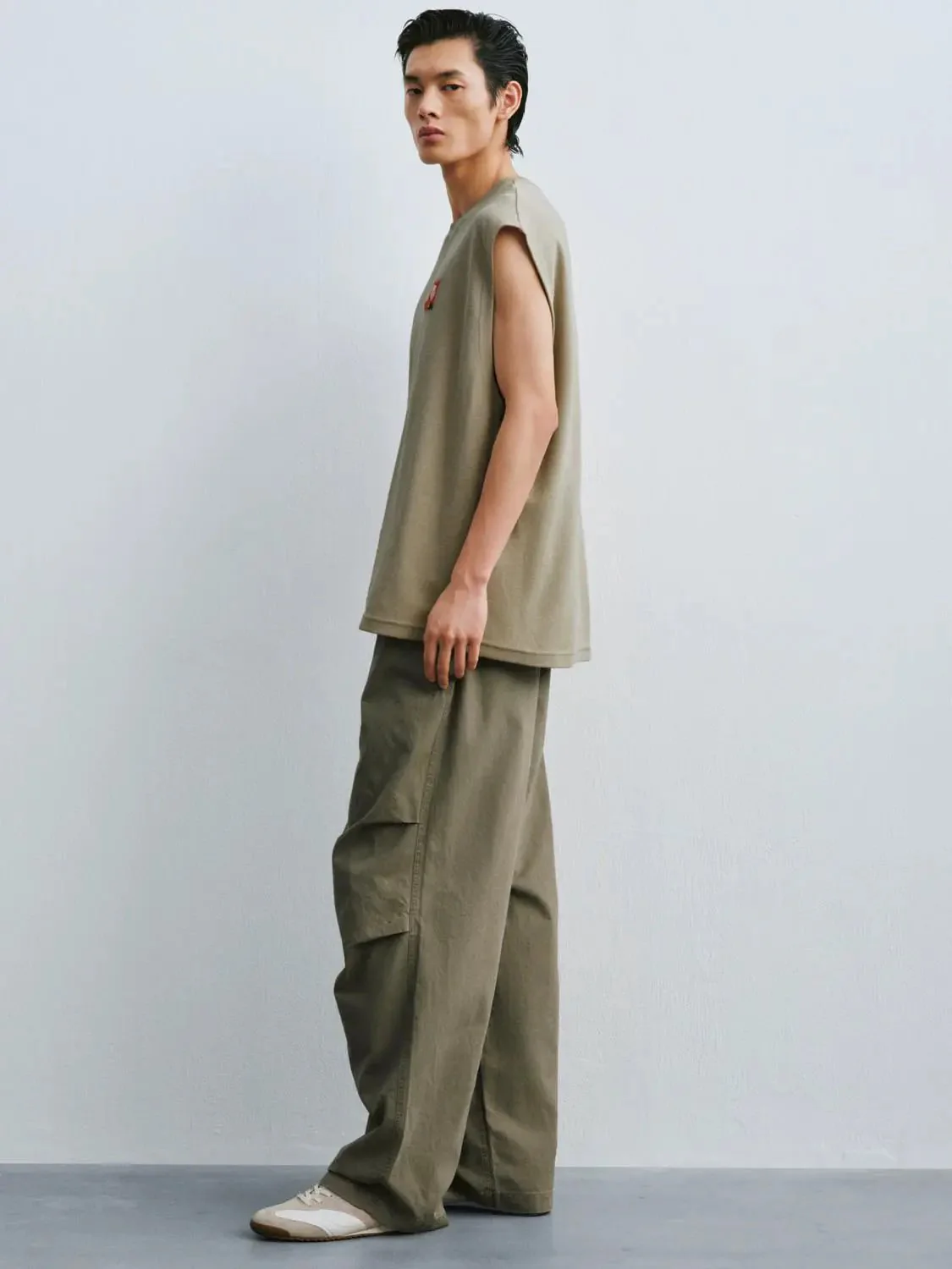 Embroidered Fox Cotton Blend Sleeveless T-Shirts