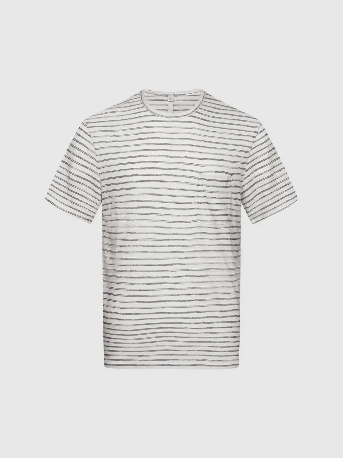 Lightweight Cotton Linen Striped Stretch Knit T-Shirts