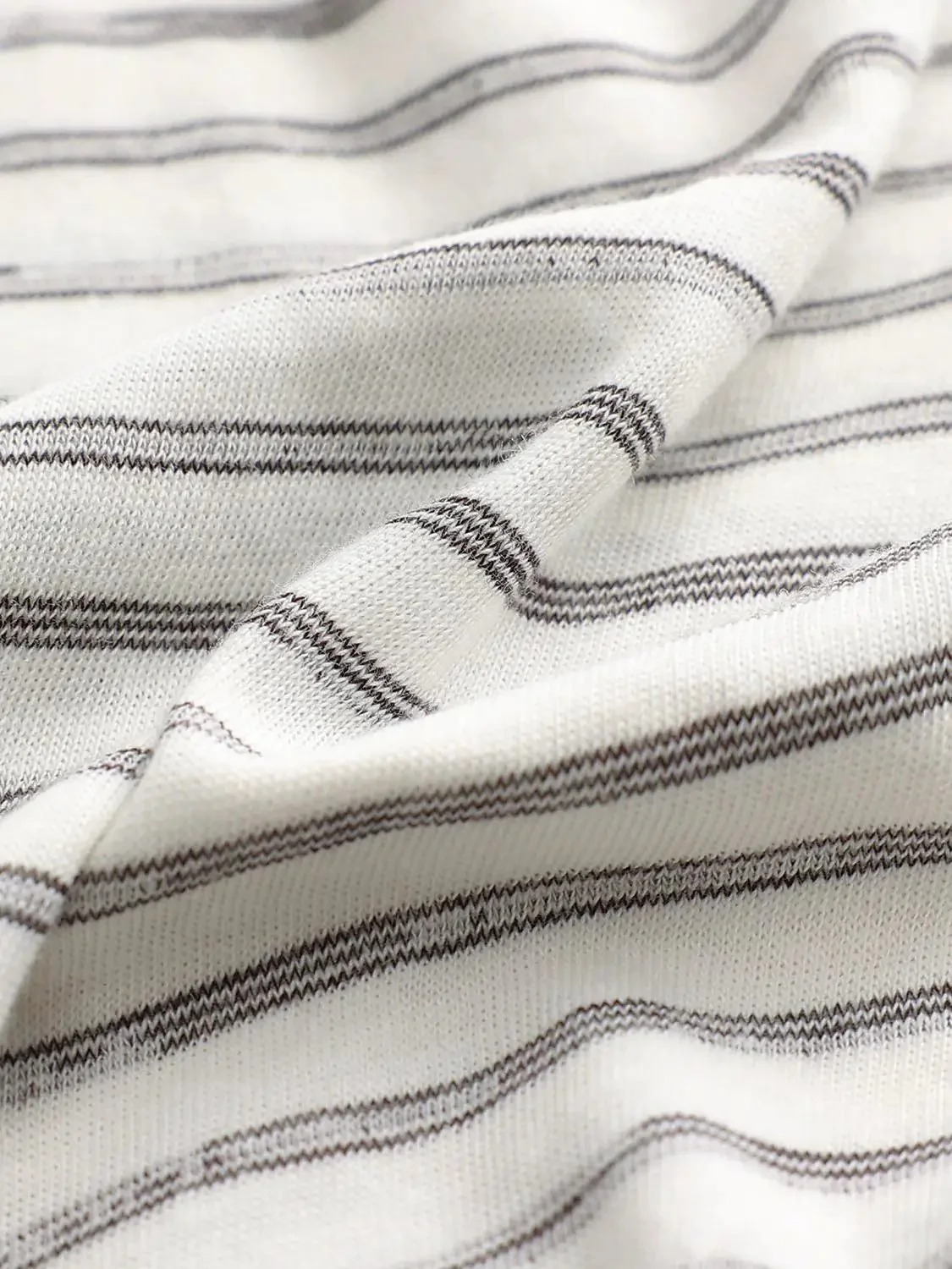 Lightweight Cotton Linen Striped Stretch Knit T-Shirts