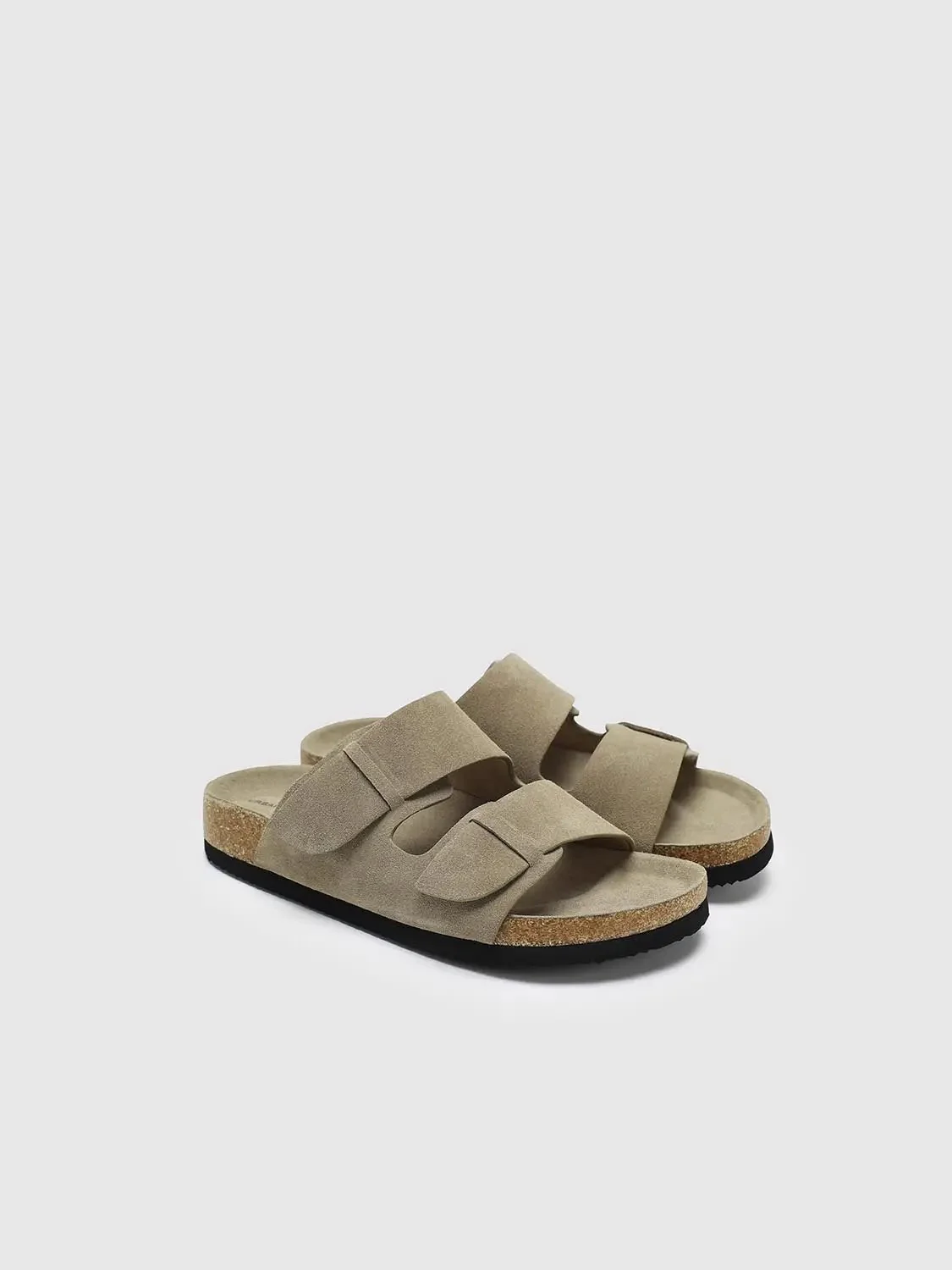 6692-two-strap-split-leather-upper-cork-footbed-sandals-slippers-1.webp Two Strap Split Leather Upper Cork Footbed Sandals Slippers