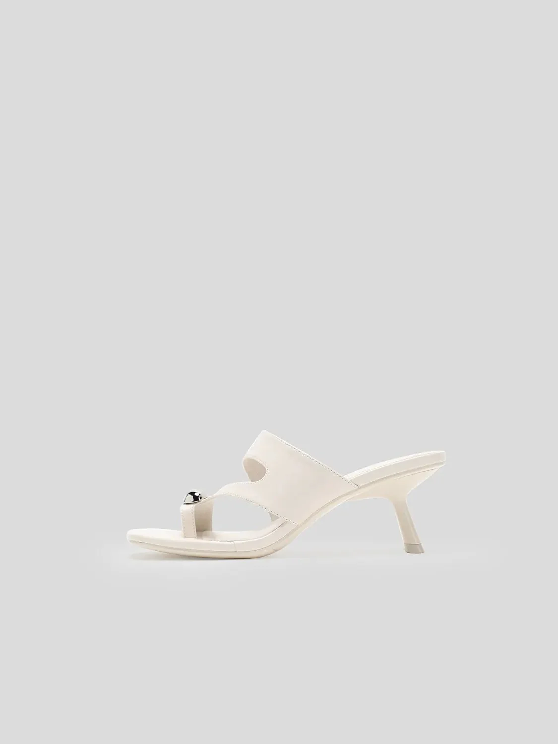 Fabric Upper Strappy Heel Sandals With Metallic Bead Accents