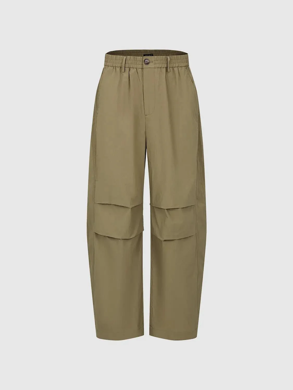 Cotton Elastane Cargo Pockets Relaxed Fit Barrel Leg Pants