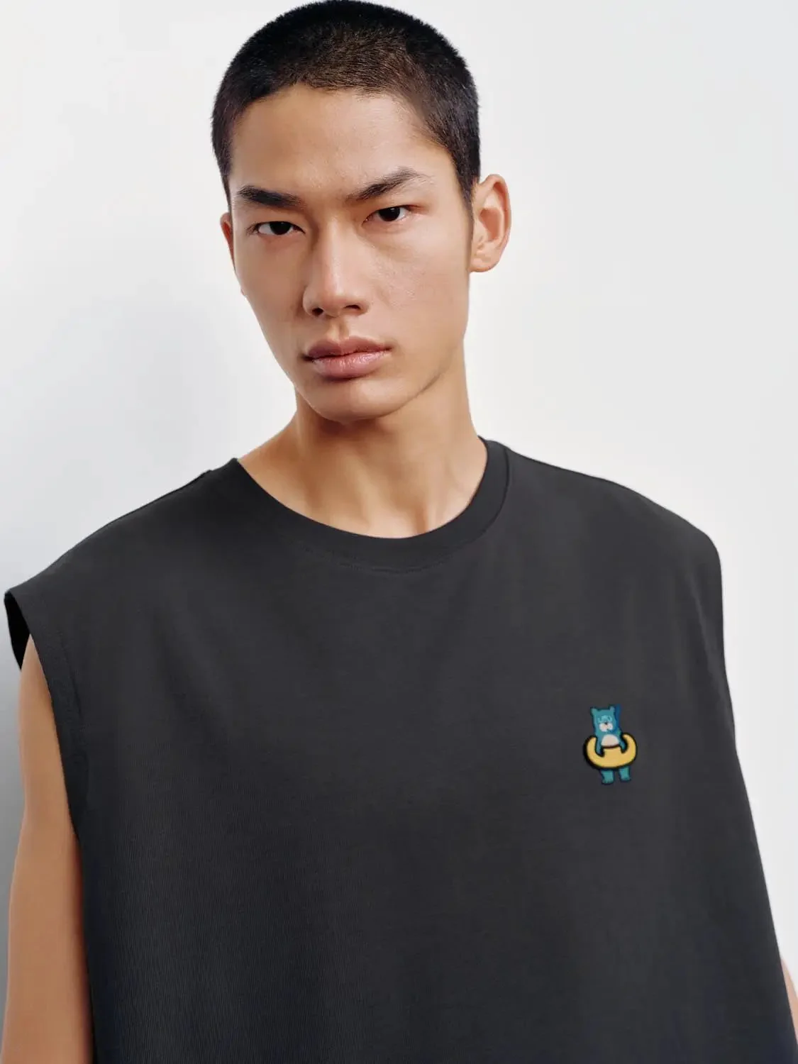 Cat Embroidered Graphic Tank Tops