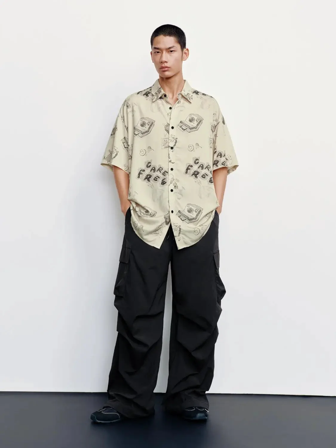 6749-beige-cotton-graphic-print-short-sleeve-shirts-4.webp Beige Cotton Graphic Print Short Sleeve Shirts