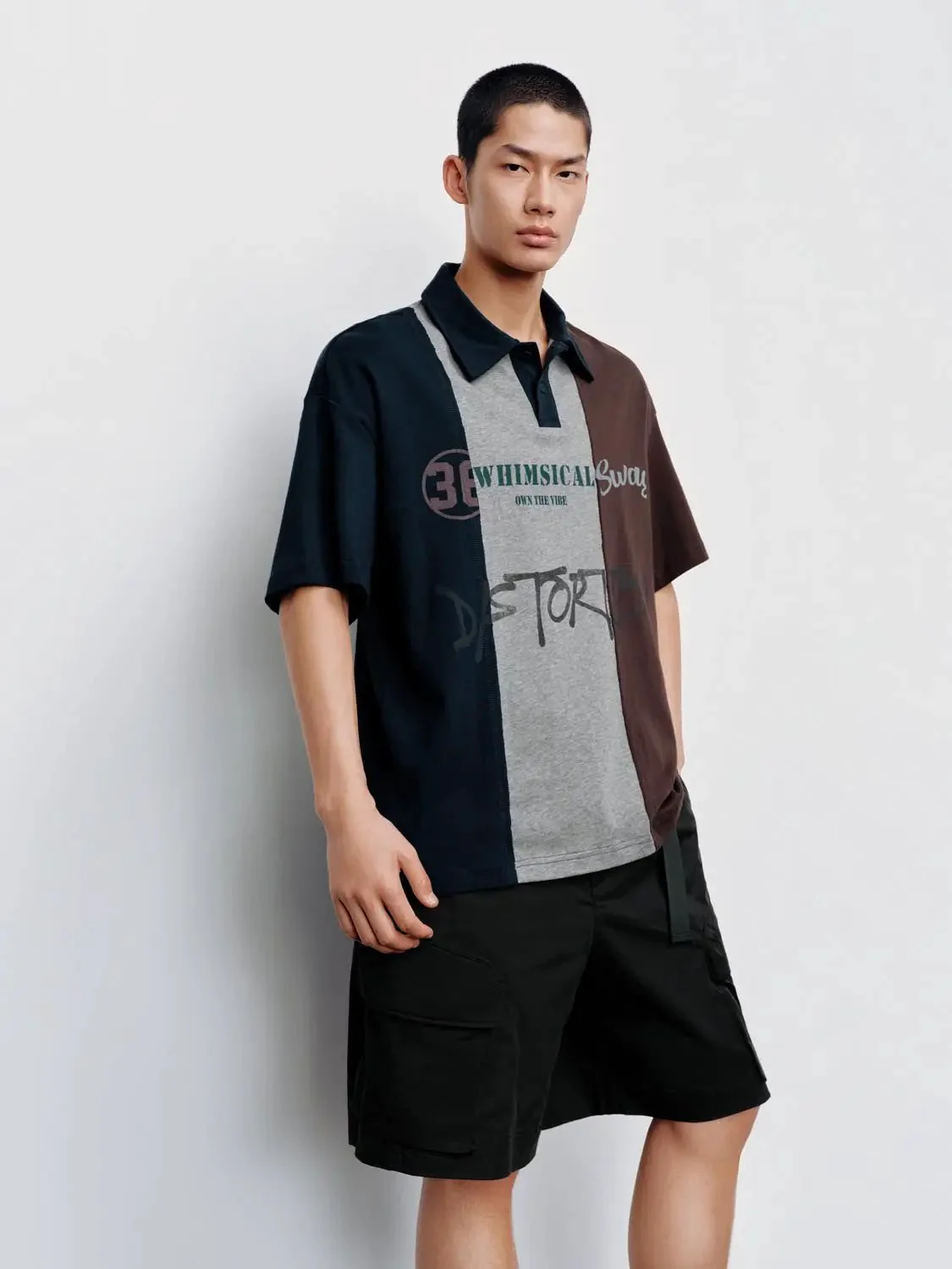 6753-cotton-color-blocked-striped-graphic-polo-shirts-2.webp Cotton Color-blocked Striped Graphic Polo Shirts