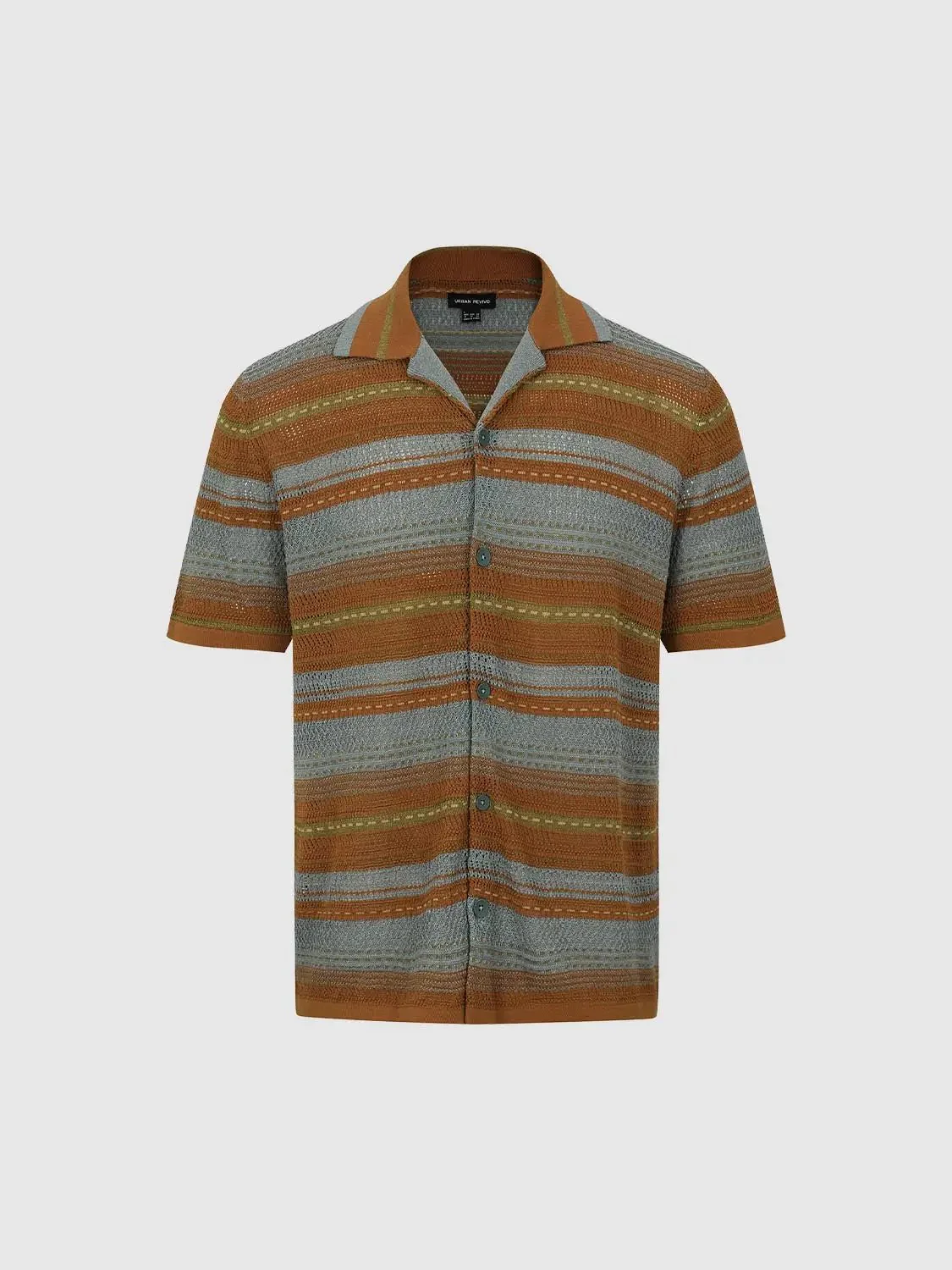 6859-contrast-striped-short-sleeve-knitted-cardigans-lightweight-casual-7.webp Contrast Striped Short Sleeve Knitted Cardigans Lightweight Casual