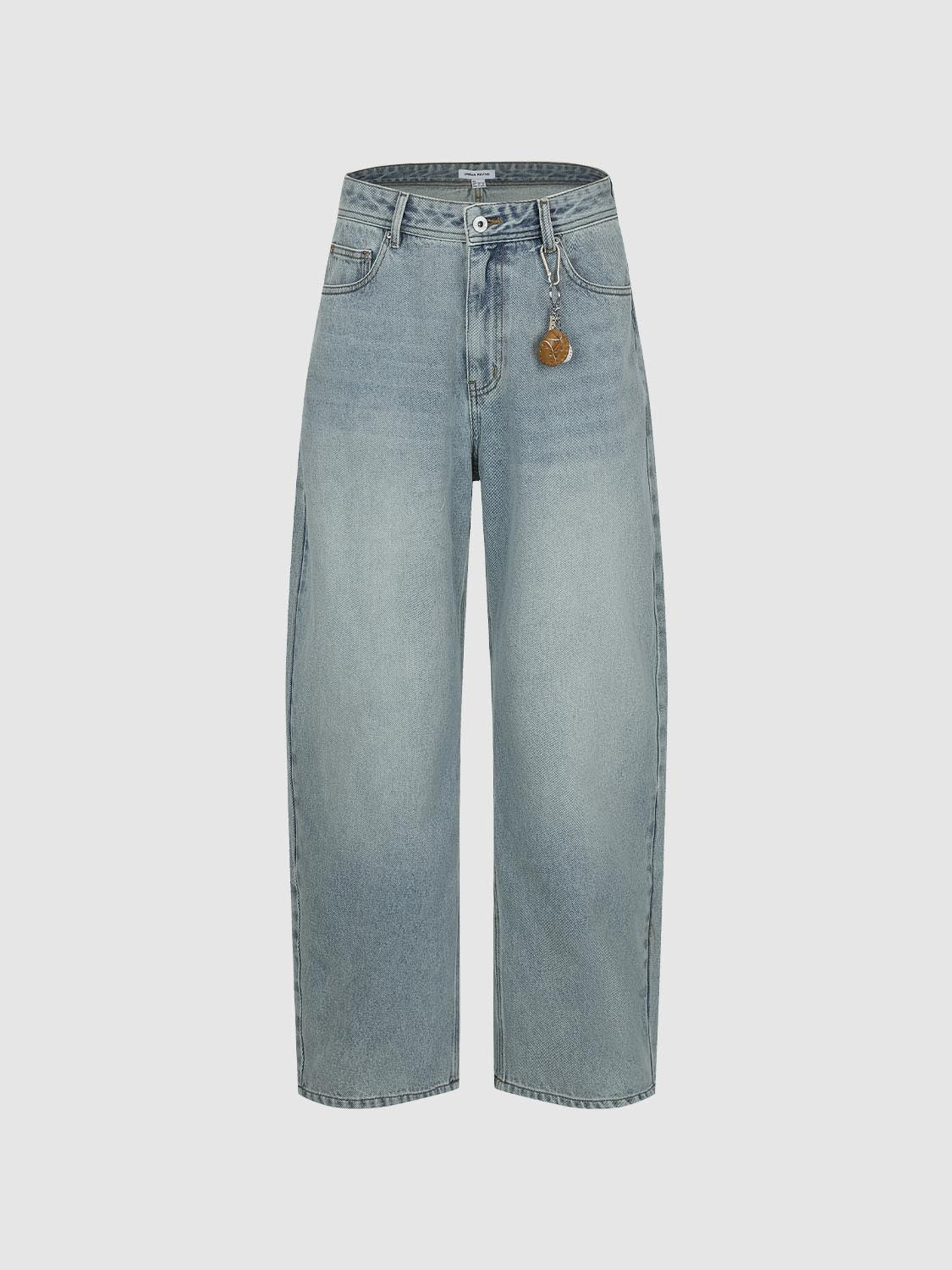 Washed Barrel Leg Jeans