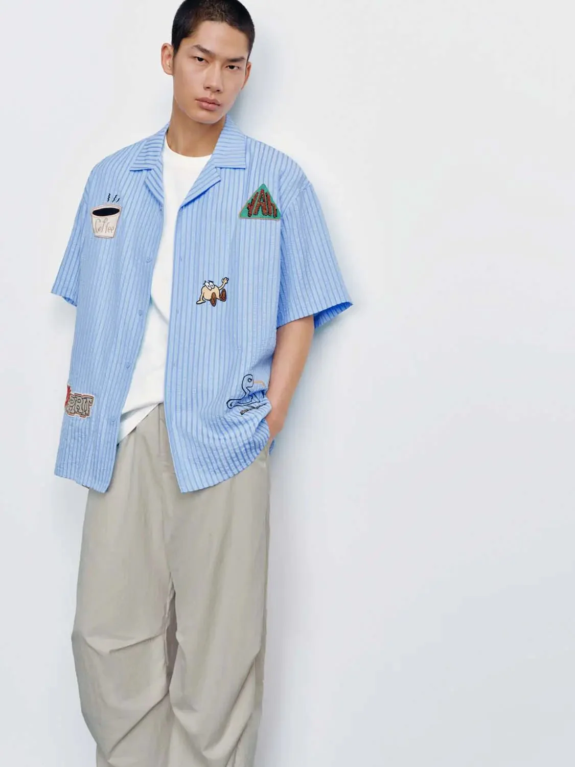 6924-embroidered-striped-short-sleeve-shirts-2.webp Embroidered Striped Short Sleeve Shirts
